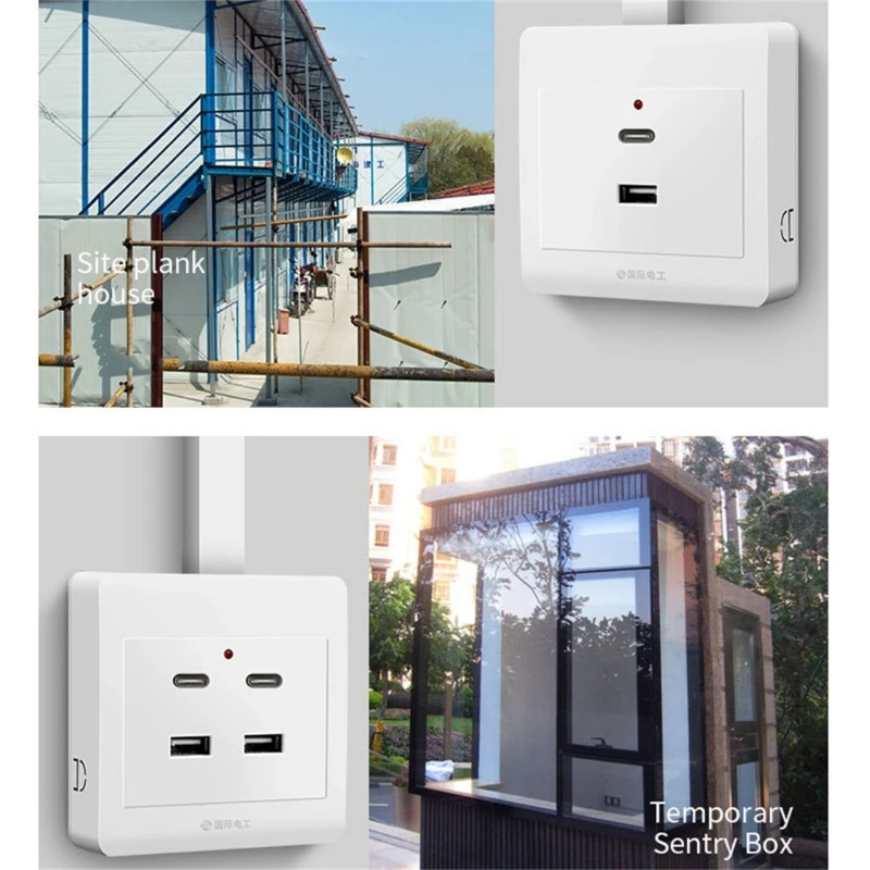 อัพเกรด USB Receptacle Outlet ความเร็วสูง USB Wall Ports ไฟฟ้าทดแทน Outlet Wall Plate สำหรับครัวเรือน