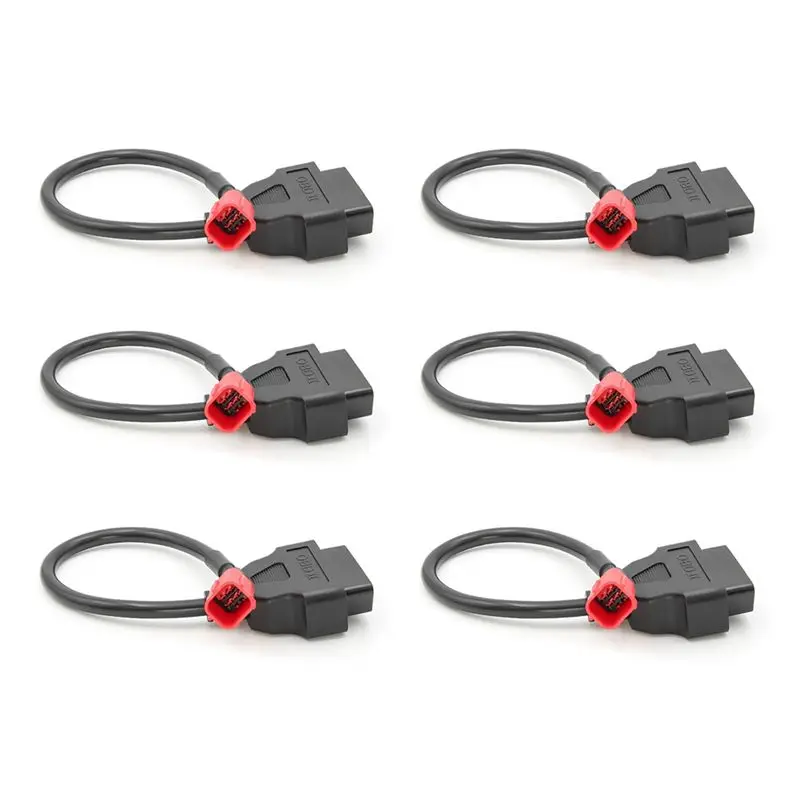 

A04E-6X 6 To 16 Pin Motorcycle OBD Adaptors OBD2 Diagnostic Cable Extension Connectors For Honda Yamaha BENELLI