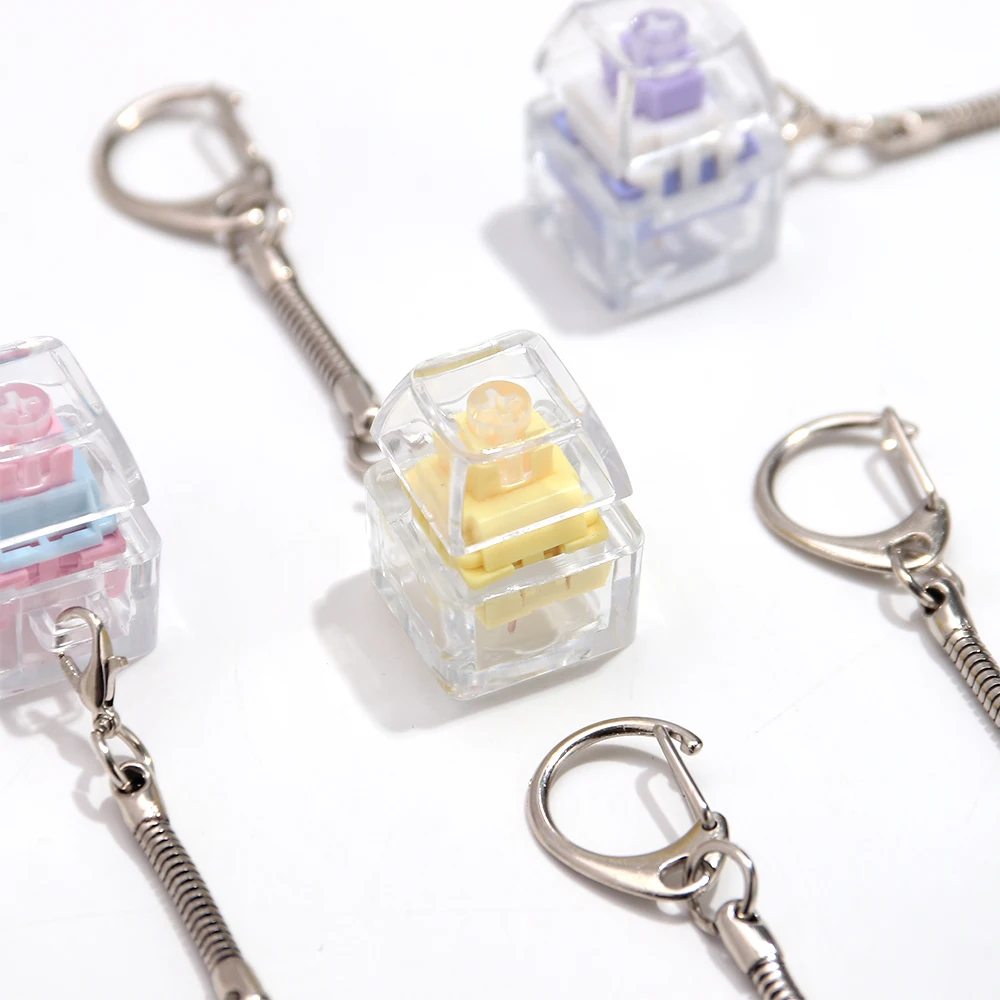 Tastatur-Fidget-Spielzeug Kristall-Tastenkappe Schlüsselanhänger Ohne Licht Stressabbau-Fingerspielzeug Entspannungsspielzeug Clicker Fidget Toy – Detail 3