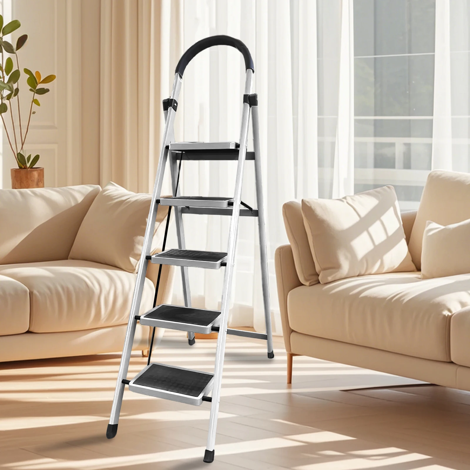 1 خطوة قابلة للطي الثقيلة سلم مع دواسة واسعة المضادة للانزلاق خطوة البراز خفيفة الوزن خطوة البراز لتخزين المرآب المنزلية