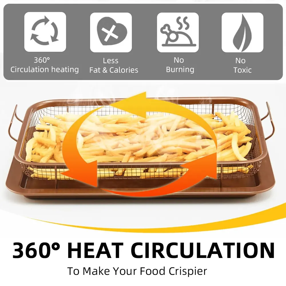MYVIT Frying pan Frying pan Non-stick French fries basket Barbecue fryer home kitchen tool