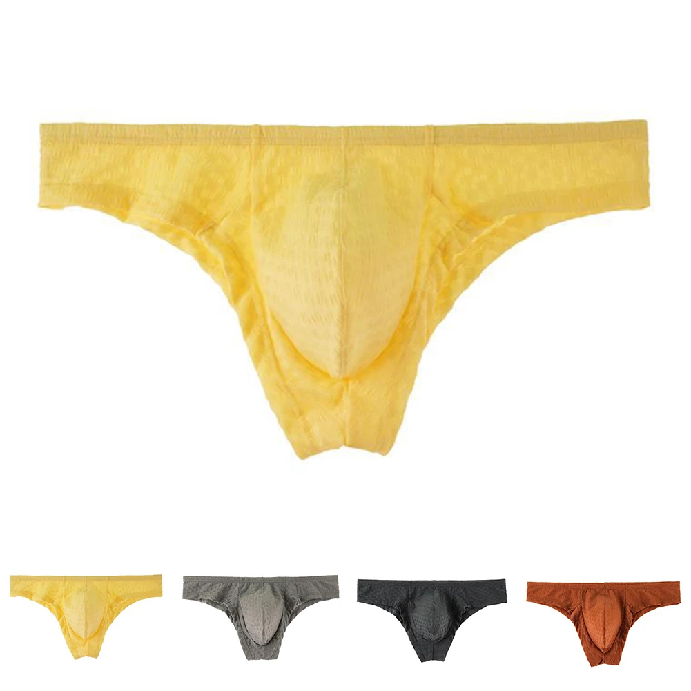 

Men Mesh Grid Brief Low-rise Bulge Pouch Soft Self-cultivation Underpants MenSexy Accessories For Couple Men's Panties Underwear