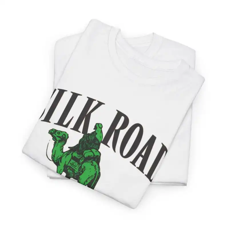 Silk Road Anonymous Marketplace Logo T-Shirt | Vintage Washed White Promo Tee | Retro-Inspired Graphic Shirt