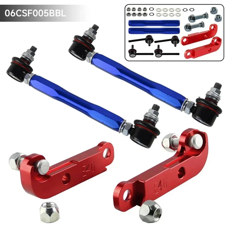 Tuning Drift turn angles 25%-30% + Sway Bar Drop Links Kit Fits For BMW E46 98-06 Black/Red/Blue/Silver