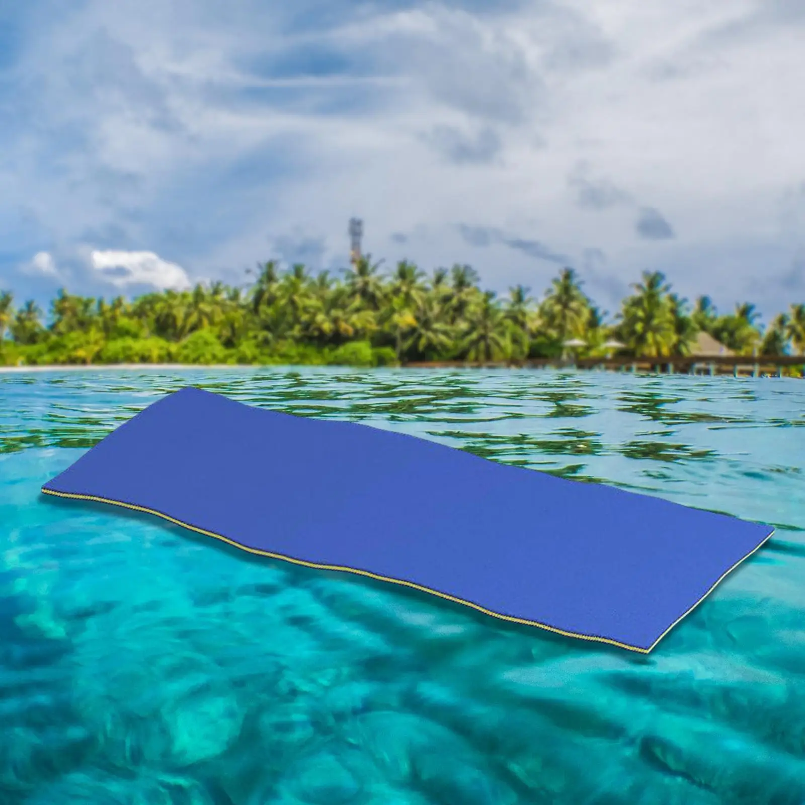 Floating Mat Cushion Pad 70.8x21.7x1.3inch Durable Lightweight Roll up Pad for Water Parks, Pools, Lakes, Beaches and Sea