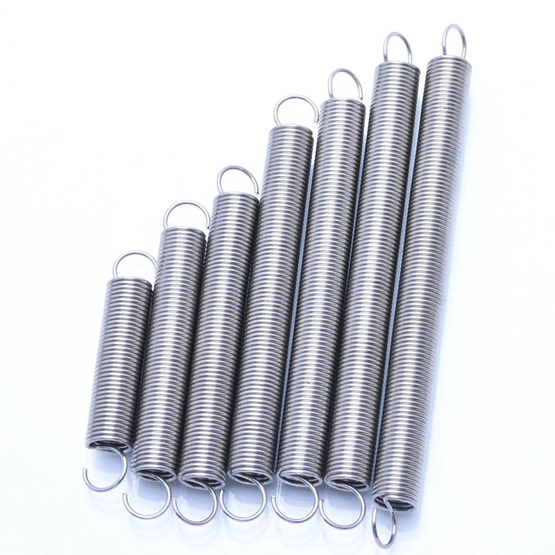 Stainless Steel S Hook Cylindroid Helical Pullback Extension Tension Coil Spring Wire Diameter 0.8- 1.0mm