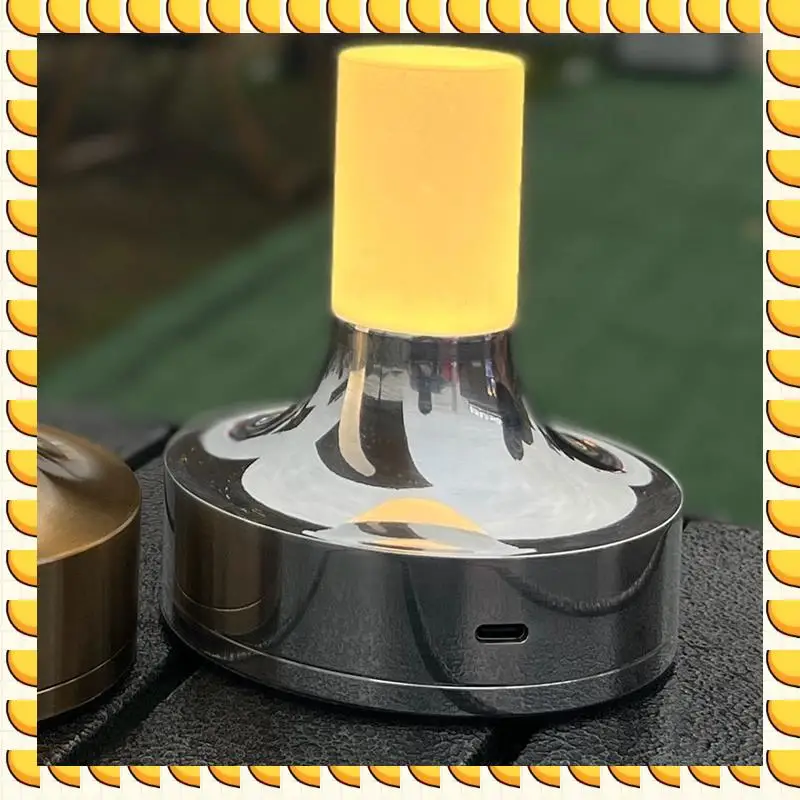 

BAAU Candle Table Lamp Short Style For Bedroom Rechargeable Wireless Touch Lamp Camping Rechargeable Type-C Desk Lamp Gold Durab