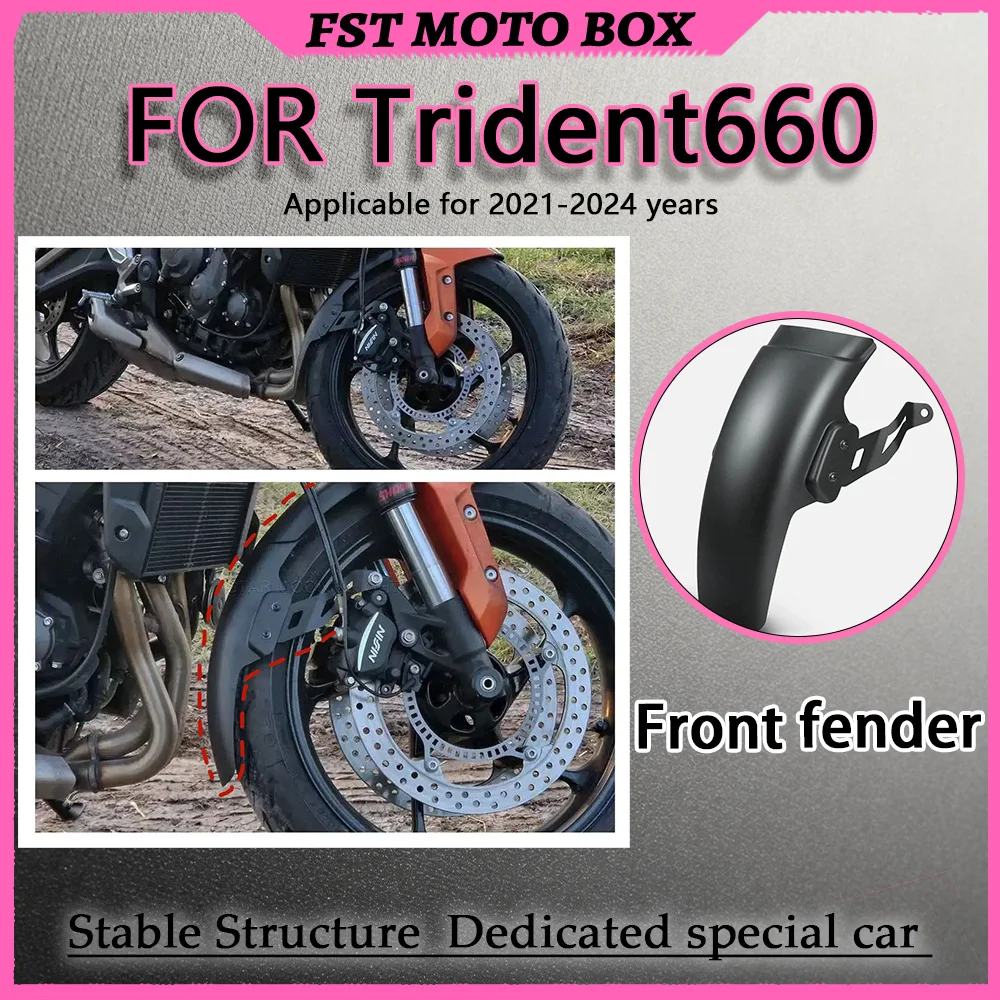 FOR Trident660 Front Fender Extension Piece Thickened ABS Extended Mudguard Water Tank & Exhaust Protector Accessory