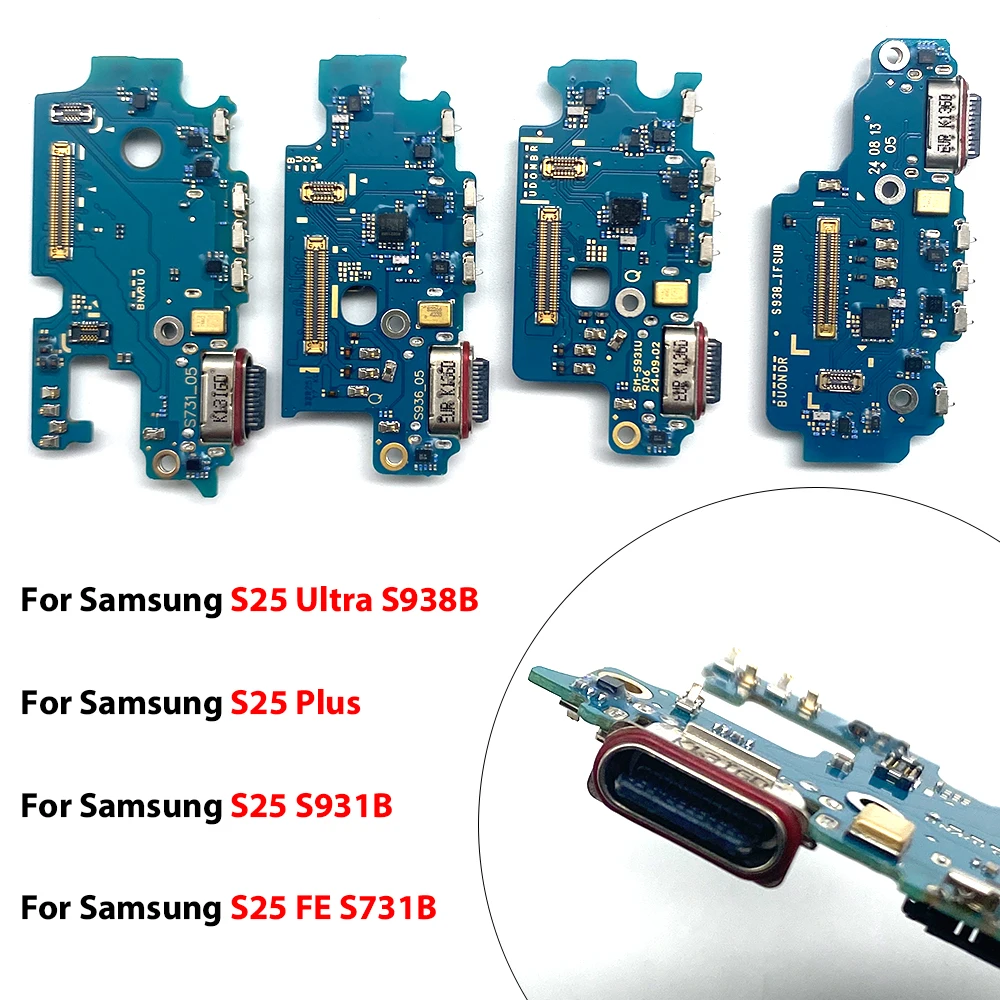 USB Charging Port Plug Socket Connector Charge Board Flex Cable For Samsung S25 Edge S25 Fe S731B S25 Plus S26 S24 Ultra S938B