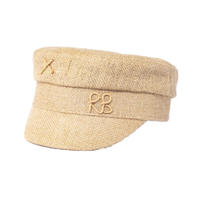 Neue Sommer Hüte Frauen Mode Baskenmütze RB Brief Militär Hut Lässig Reise Stroh Flache Top Hut Designer Große Größe Baseball Kappe – Detail 4
