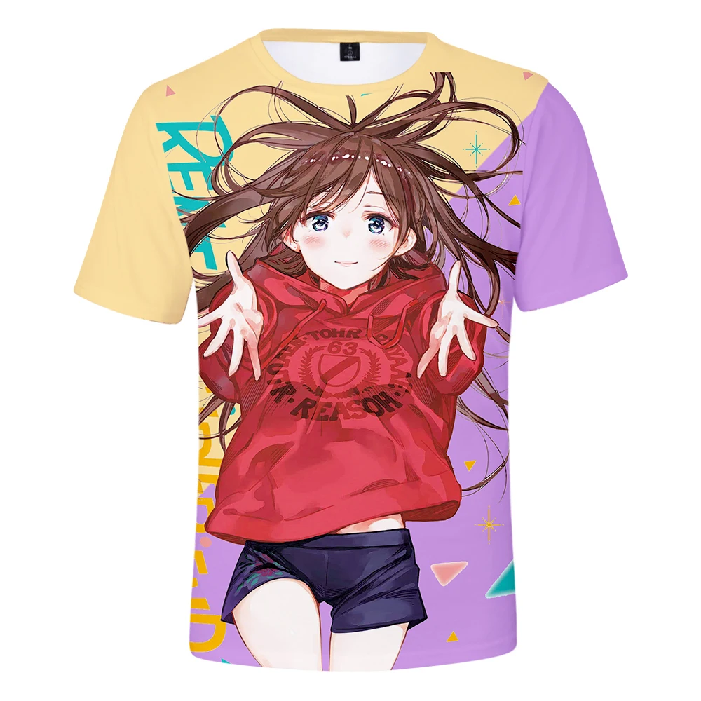 Rent A Girlfriend Anime T-shirts Women Men 3D O-Neck Short Sleeve T shirts Summer Hip Hop Streetwear Clothes