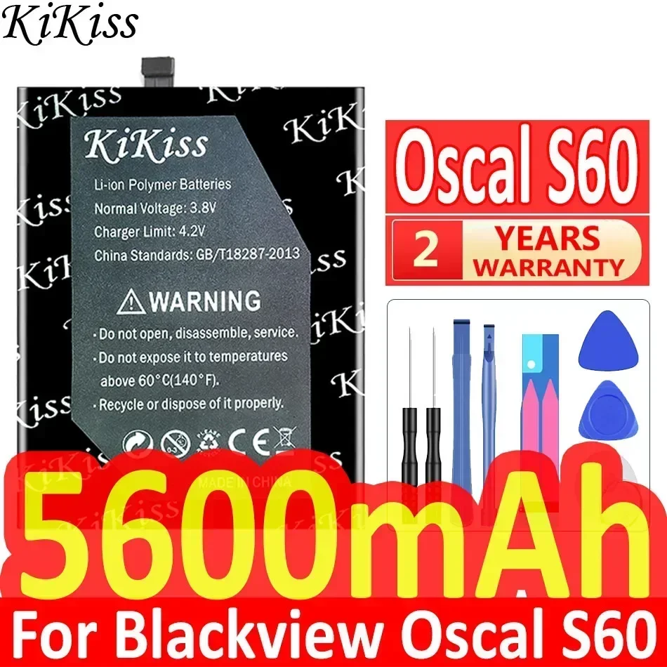 Аккумулятор KiKiss с новой датой производства для Blackview Oscal S60, 5600 мАч, длительное время ожидания для Blackview Li 616077 HTT