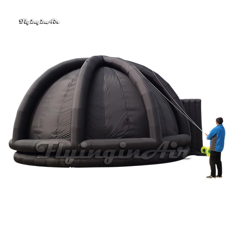 Customized Portable Planetarium 10m Black Inflatable Dome Tent Advertising Blow Up Igloo For Outdoor Party Event