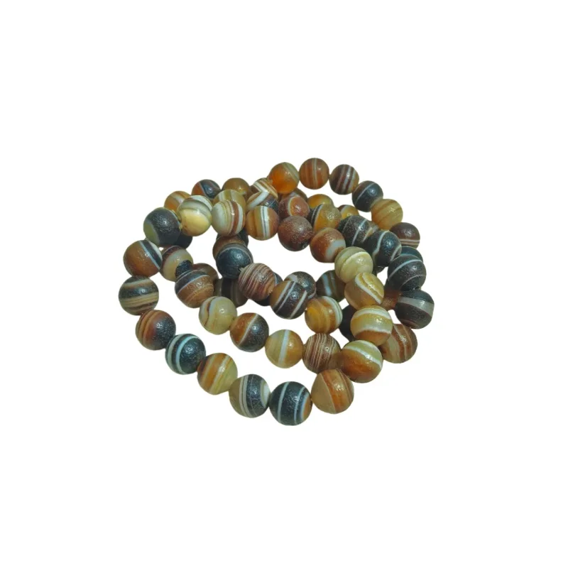 10mm Weathered Brown Natural Wrapped Agate Beads Men's&Women's Ancient Style Jewelry Bracelet Free Shipping