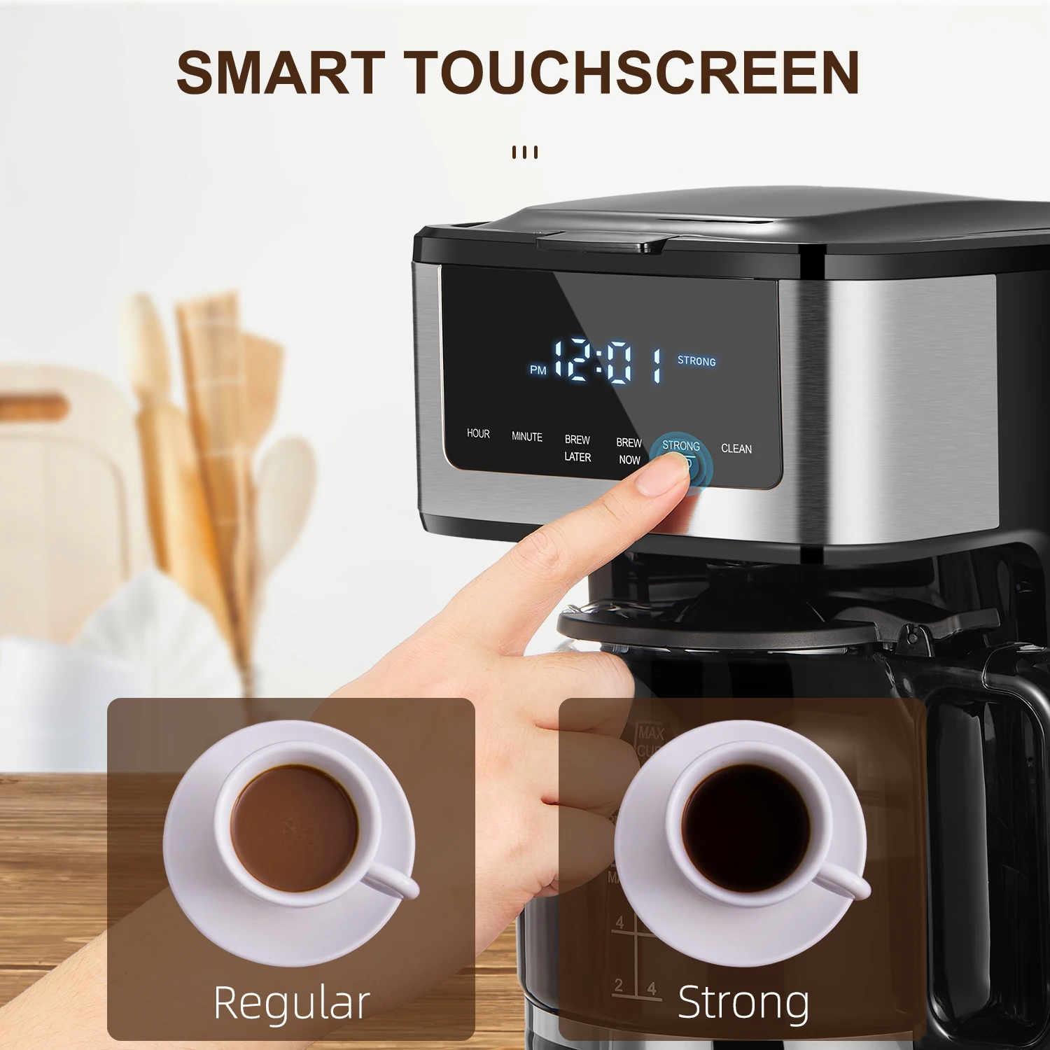 Programmable Drip Coffee Maker 12 Cup With Iced Coffee Function