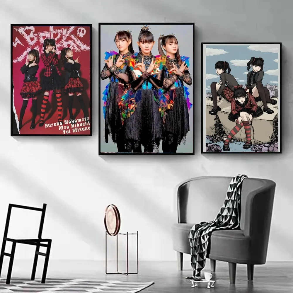 Babymetal Japanese Idol Group Poster DIY Poster Kraft Paper Vintage Poster Wall Art Painting Study Stickers Big Wall Painting