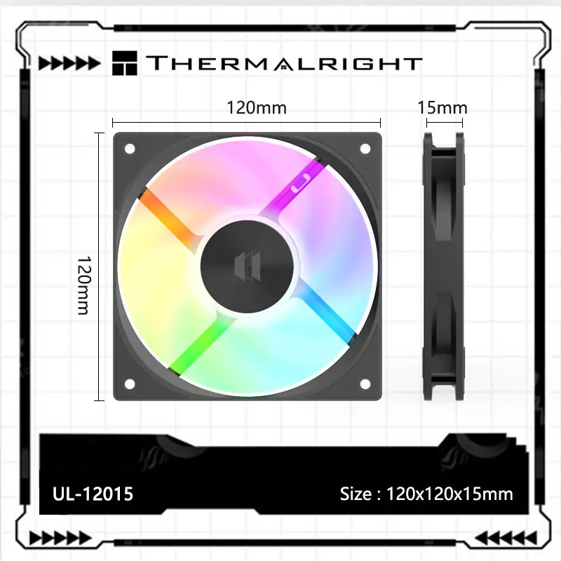 

UPSIREN UL-12015 Computer case cooling fan，High performance 120X120X15mm ultra-thin fan，Large air volume/hydraulic bearing