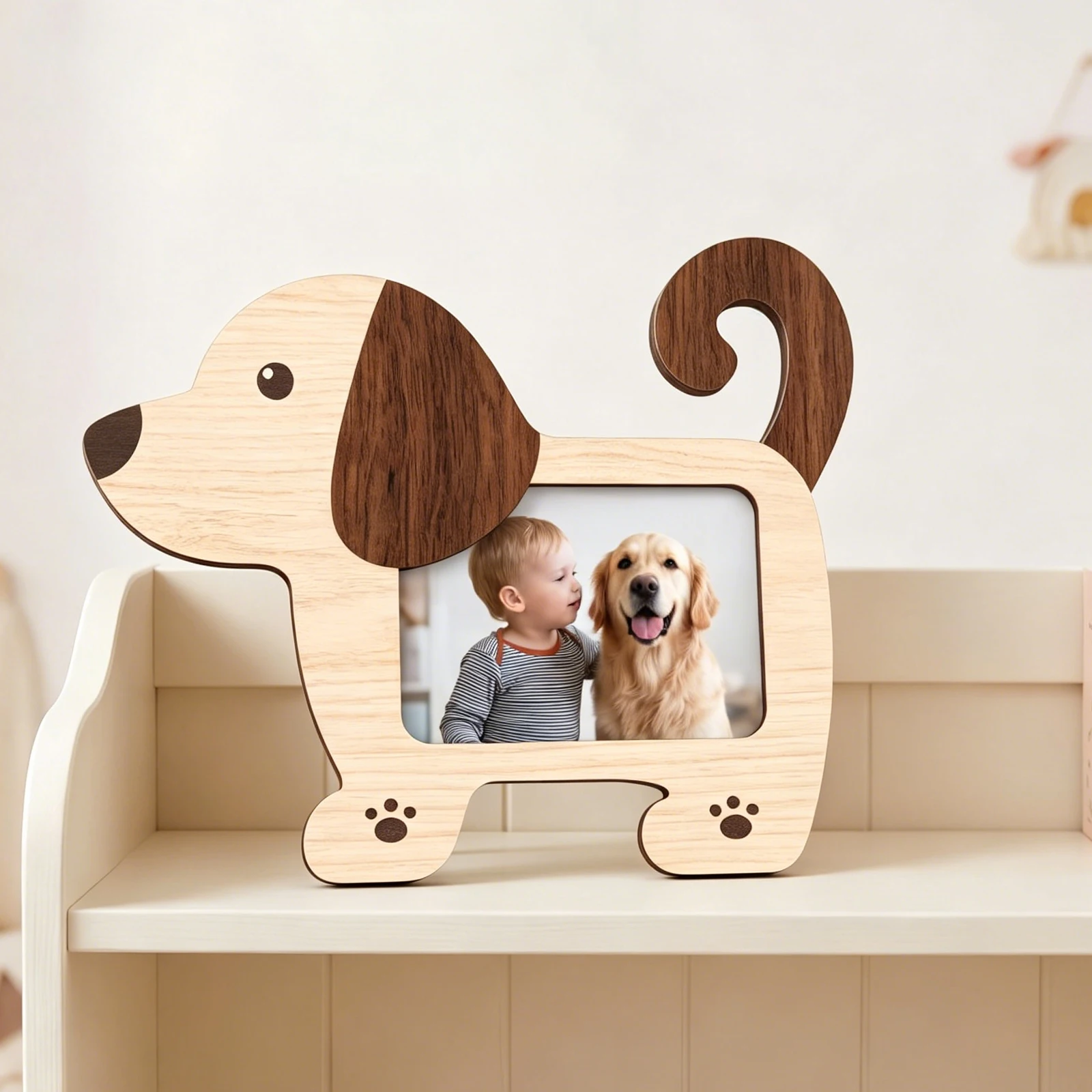 Dog Shape Cartoon Picture Frame, Fun Tabletop Display