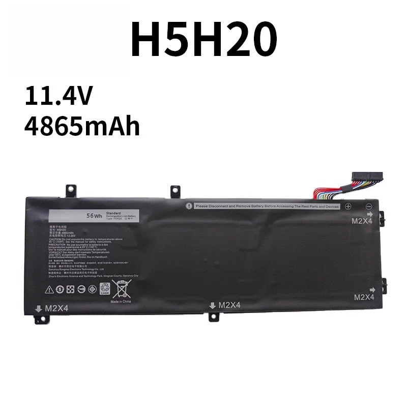 2025 Brand New H5H20 11.4V 4820mAh Replacement Laptop Battery Newest Rechargeable For DELL Laptop XPS 15 9560 9570 1845 M5520