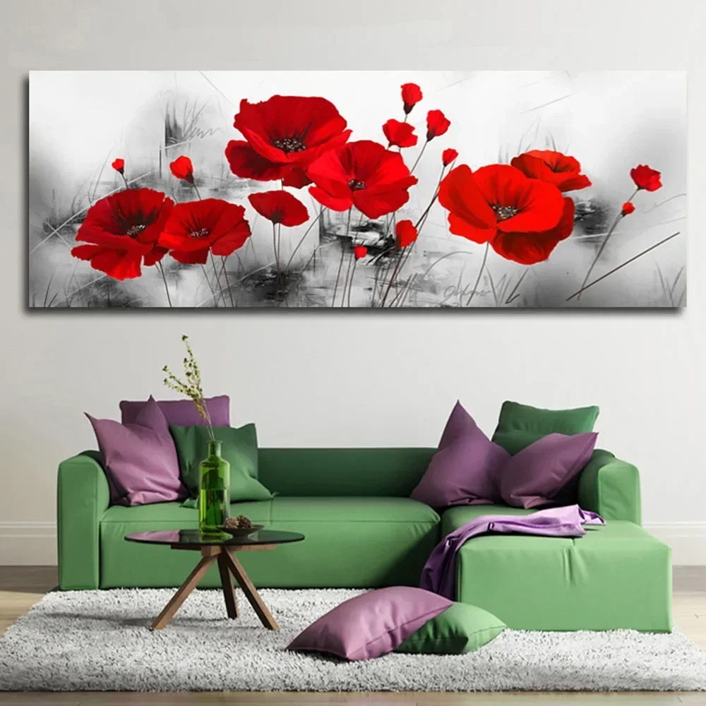 Single Red Rose Flower Canvas Printed Art Painting Picture Home Wall Decor Household Wall Decal Decorative Paintings New