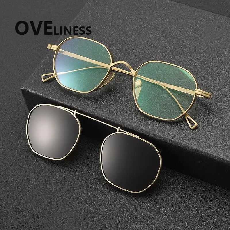 2026 Pure titanium Eyeglasses frames men Brand designer Polarized Magnet Clip glasses frame women sunglasses Eyewear spectacles