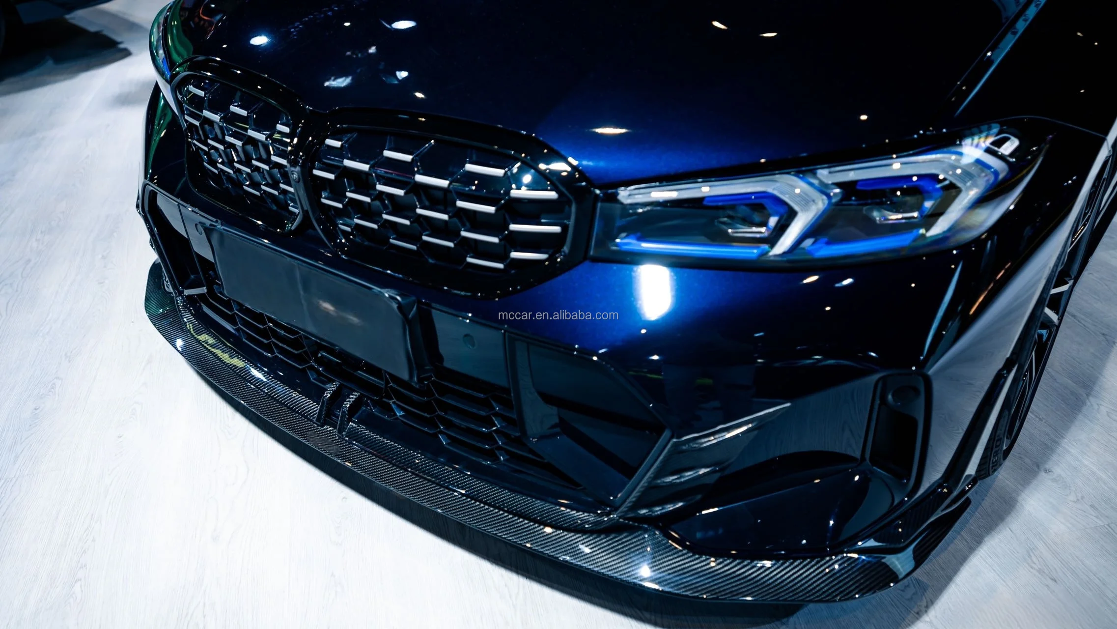 المصد الأمامي الأكثر مبيعًا لسيارة BMW 3 Series G20 G28 LCI شفة أمامية من ألياف الكربون الجافة MC نمط الشفاه الأمامية