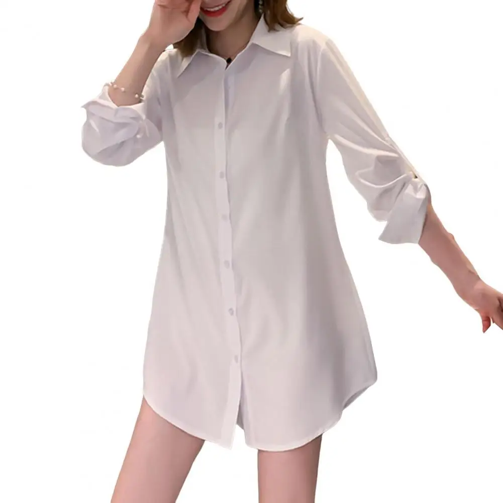 

Long Shirt Women Vintage Pocket Shirts &Blouses Oversized Long Sleeve Blouse Fashion Women's Clothing Button Up Tops