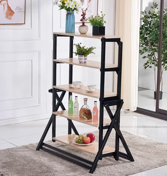2-in-1 Folding Dining Table & Flower Stand - Deformable Multi-Functional Rack for Small Apartment, Rotating Movable view 3