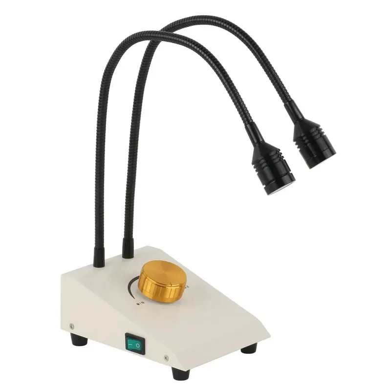 

6W Dual LED Gooseneck Lights Illuminator Lamp Source For Industry Stereo Microscope Lens Camera Magnifier 110V-240V