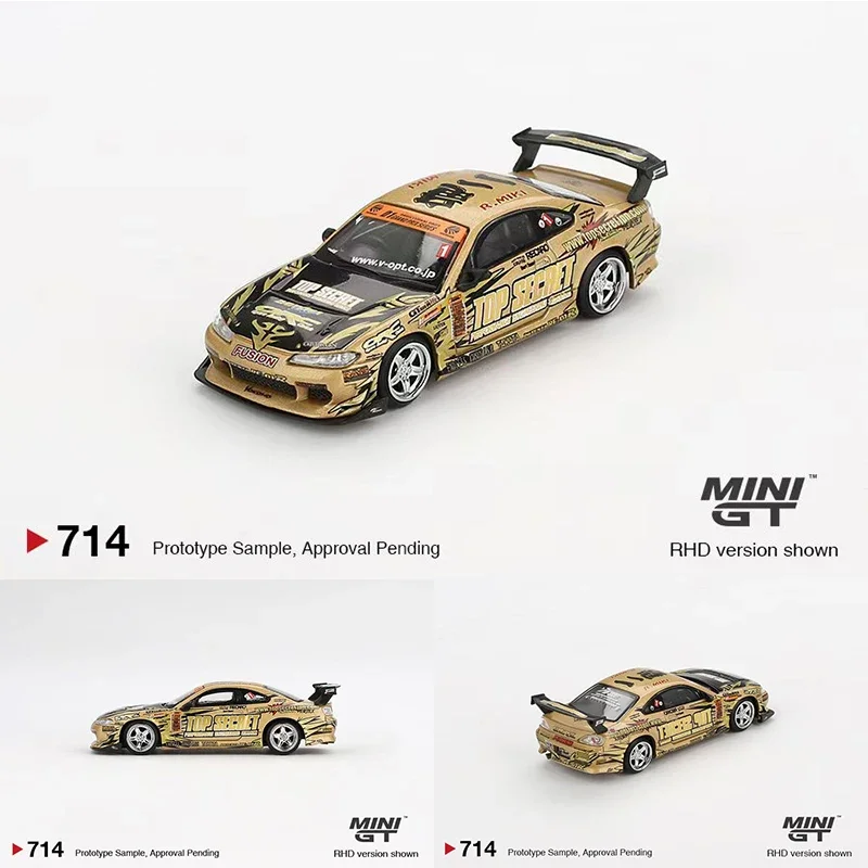 PreSale MINIGT 714 1:64 Silvia S15 Top Secret D1GP Diecast Model Collection Toys