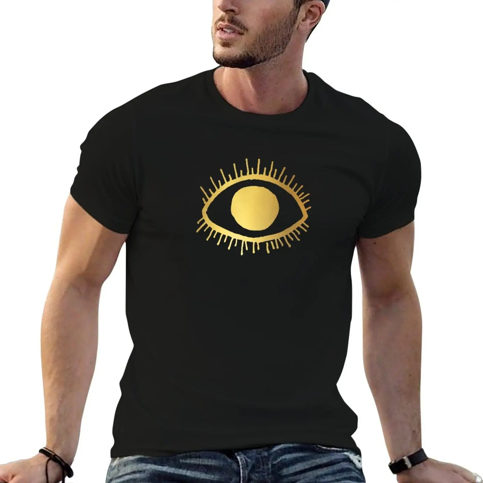 Golden SINGLE EYE T-Shirt oversized essential t shirt t shirts for men cotton