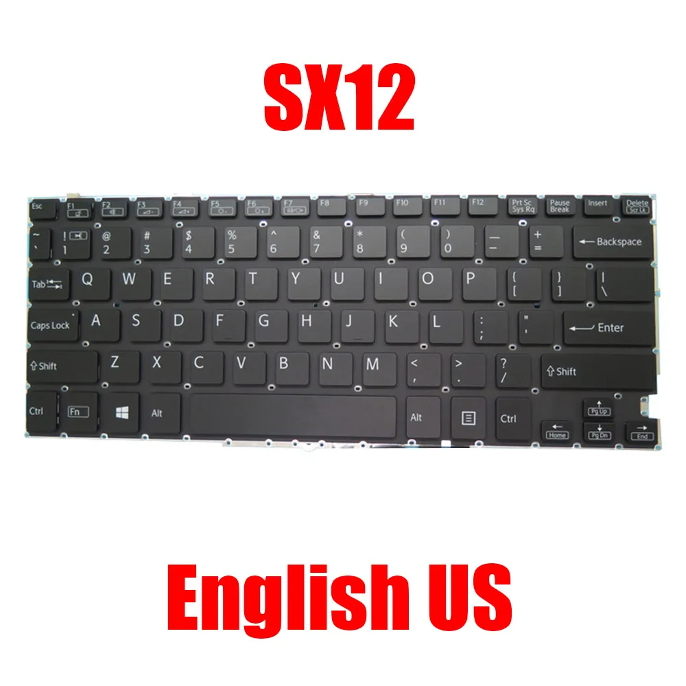 

English US Laptop Keyboard For SONY For VAIO SX12 18D2AS54US 1V0096102 Black With Backlit New