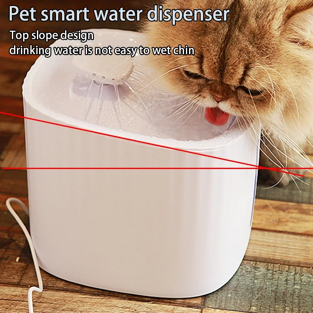 White Pet Fountain 100 oz / 3 L Pet Fountain Dog Water Fountain Automatic Shut off  Cat Water Fountain Pet gift 6 Filters