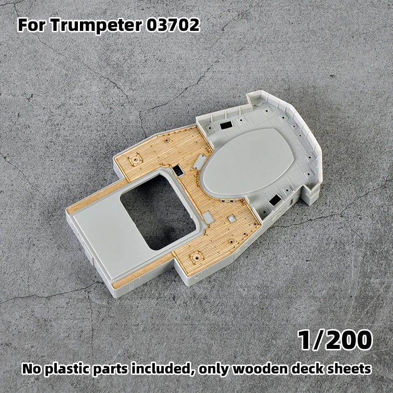 Modell-Upgrade-Teile: Lasergeschnittene Holzdeckplatte mit selbstklebender Ankerkette für TRUMPETER 05711 03702 Bismarck 1/200 1/700 – Detail 2