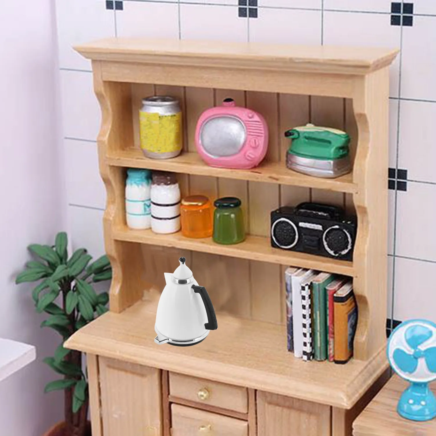 Mini tetera de casa de muñecas, tetera de cocina en miniatura, olla de juguete, decoraciones de muñecas