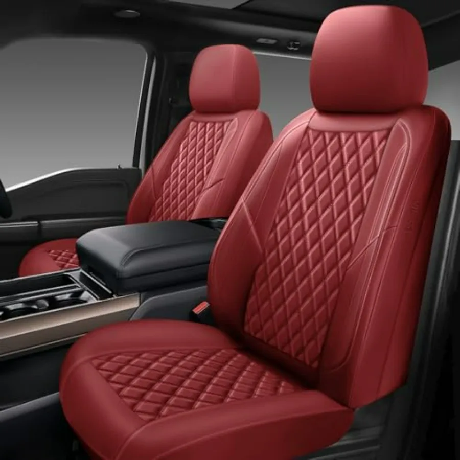 

Премиальные кожаные чехлы для автомобильных сидений (передняя пара), универсальные, подходят для легковых автомобилей, грузовиков, внедорожников, водонепроницаемые, полное покрытие сидений.