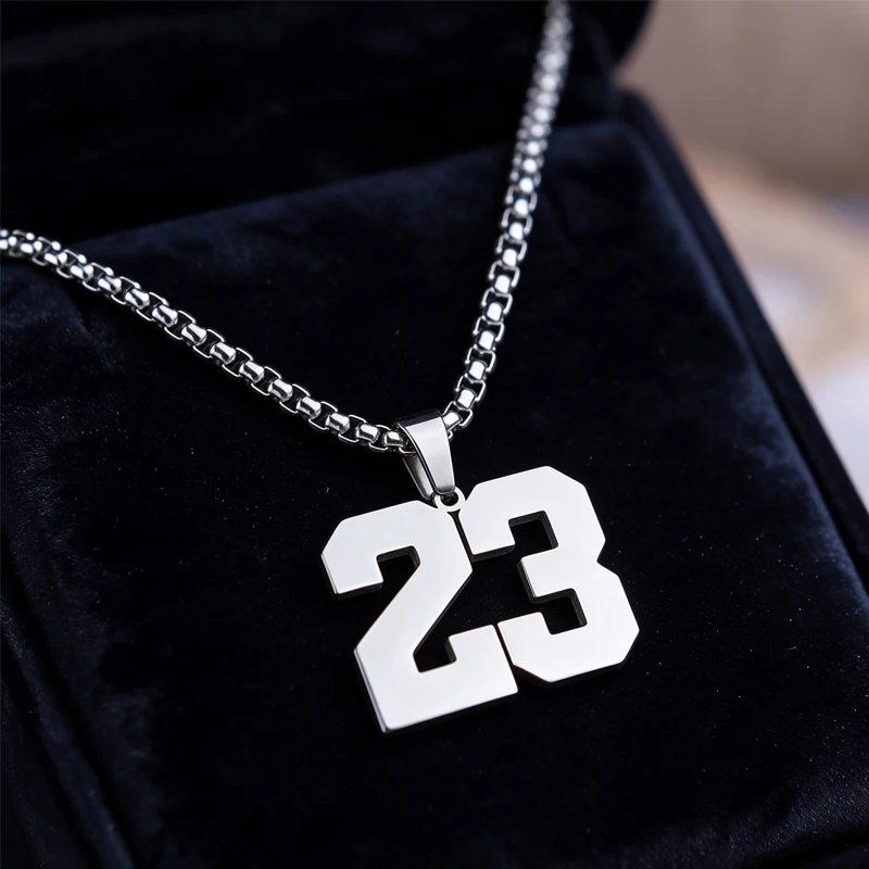 Custom Jersey Number Necklace Personalized Stainless Steel Sports Pendant Baseball Basketball Football Fans Gift For Men Women