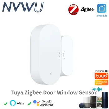 스마트 홈용 Tuya Zigbee 도어 센서 Alexa Google Home var SmartLife와 함께 도난 경보기 자동화 원격 제어 작업