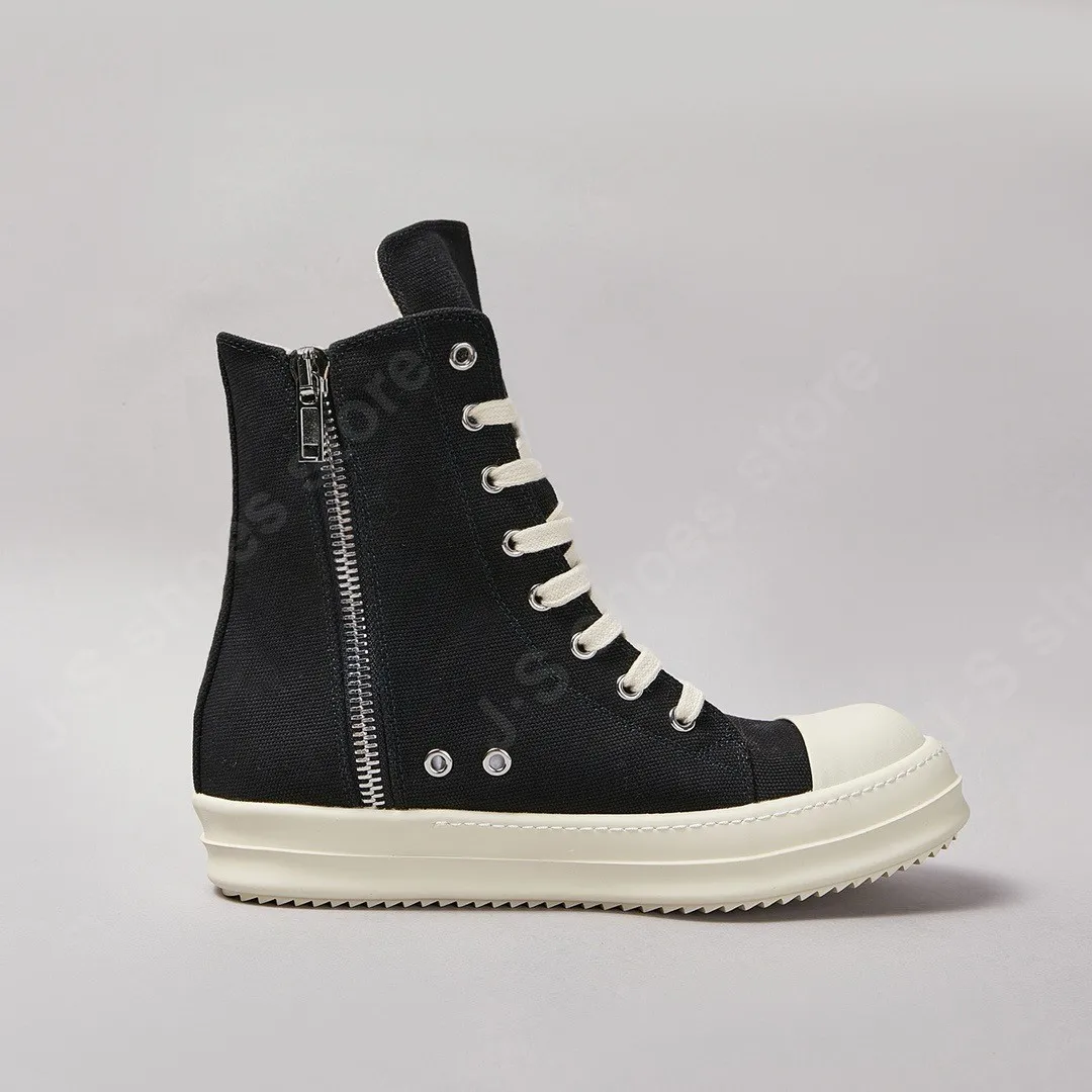 الكلاسيكية حذاء قماش أسود ماركة حذاء بوت بطول الكاحل الرجال عالية أعلى حذاء قماش النساء أحذية كاجوال Ro أحذية رياضية سستة الدانتيل يصل حذاء رياضة مسطح #2