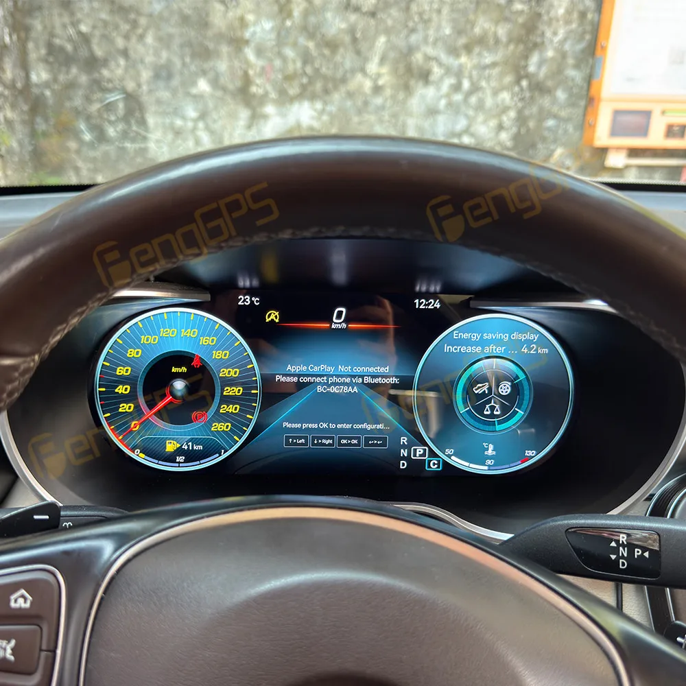 

For Mercedes-Benz C W205 2015-2021 Car LCD Dashboard Digital Cluster Virtual Cockpit Instrument Speedometer Multifunctional