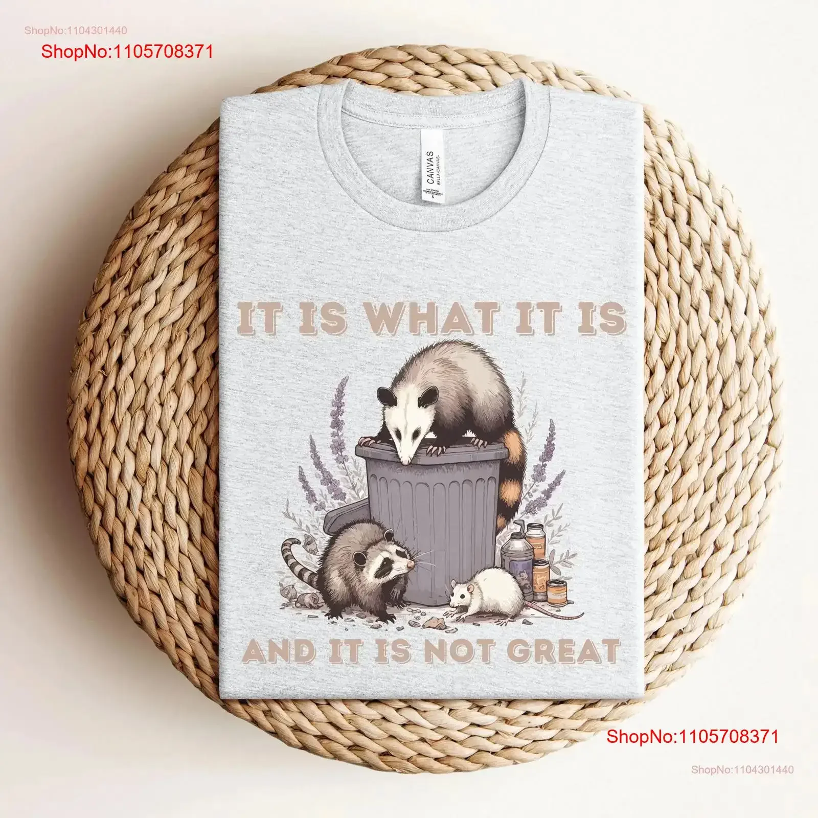 It Is What Raccoon shirt Opossum T funny Meme Sarcastic possum saying trashcore streetcats vintage Washed Stylish Breathable