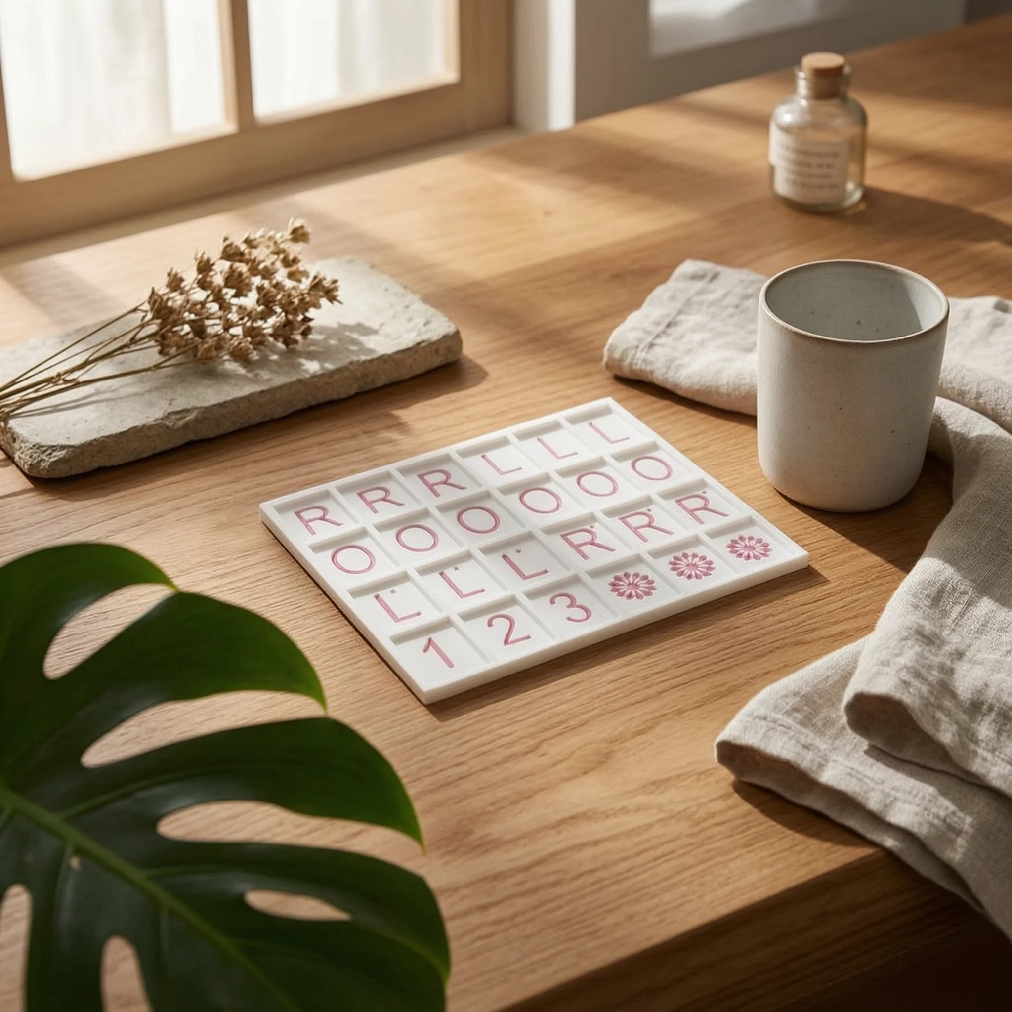 

American Mahjong Practice Board Sturdy 3D Printed Mahjong Practice Table Game Aid Easy to Learn for Beginners, Indoor