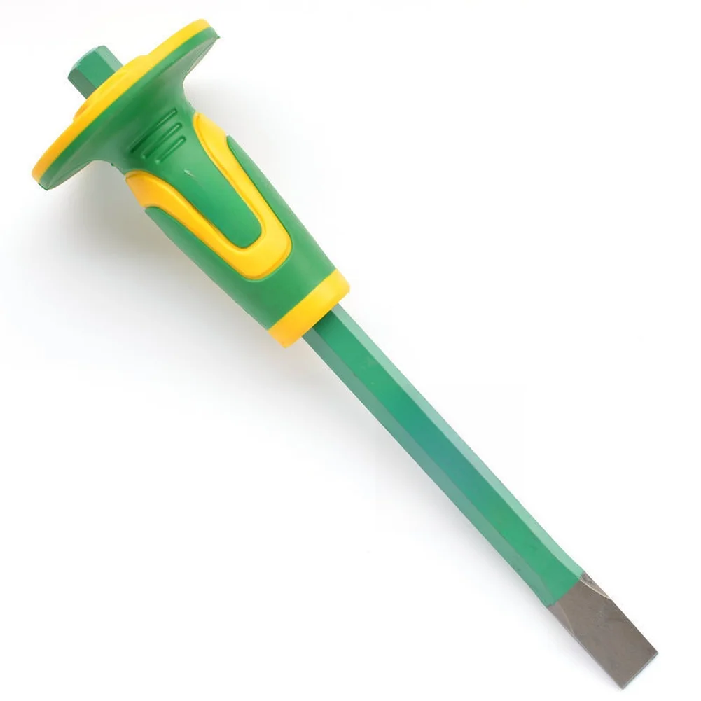 Flat Tip and Pointed Tip Masonry Tool Chrome Vanadium Steel Dual Color Handle 300mm for Stonework and Brickwork