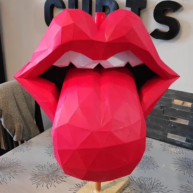 Sexy Mouth Paper Model 3D DIY Material Creative Home Wall Desk Decor Props DIY Hand Made Geometric Paper Figures Craft Project