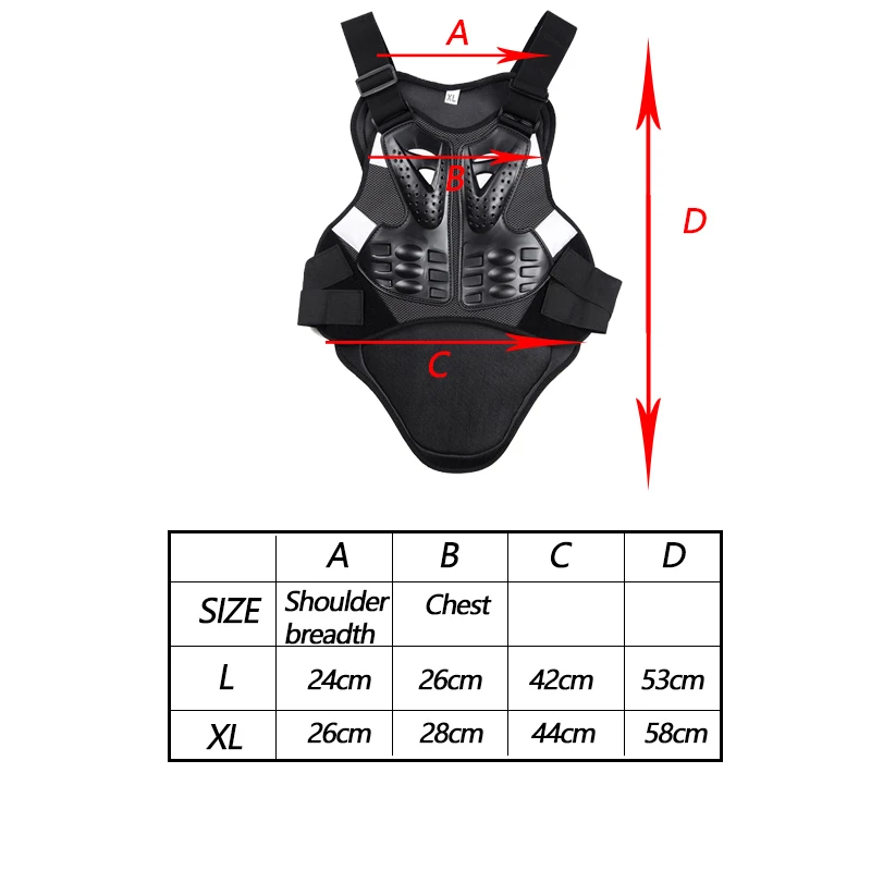 Motorcycle Bike Body Armor Chest Spine Protector Vest Roller Skating Back Protector Spine Protector Sporting Gear Armor Vest