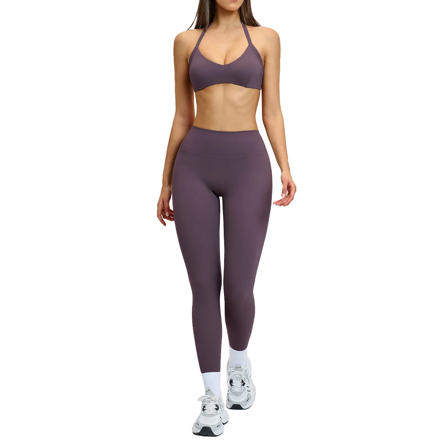 

Maxdutti Sports Yoga Set, Hollow Neck Hanging Back Yoga Suit, Sports Running Fitness Set New Two Piece Set Women's Suit Ropa