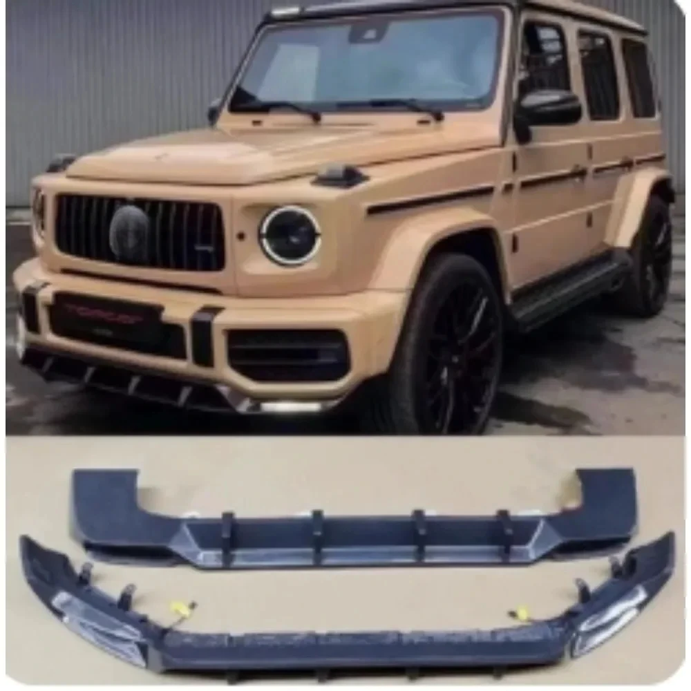 For Mercedes Benz G Class W464 G63 2019 Real Dry Carbon Fiber Front Lip Spoiler Rear Diffuser Bumper Splitter Body Kit Refits