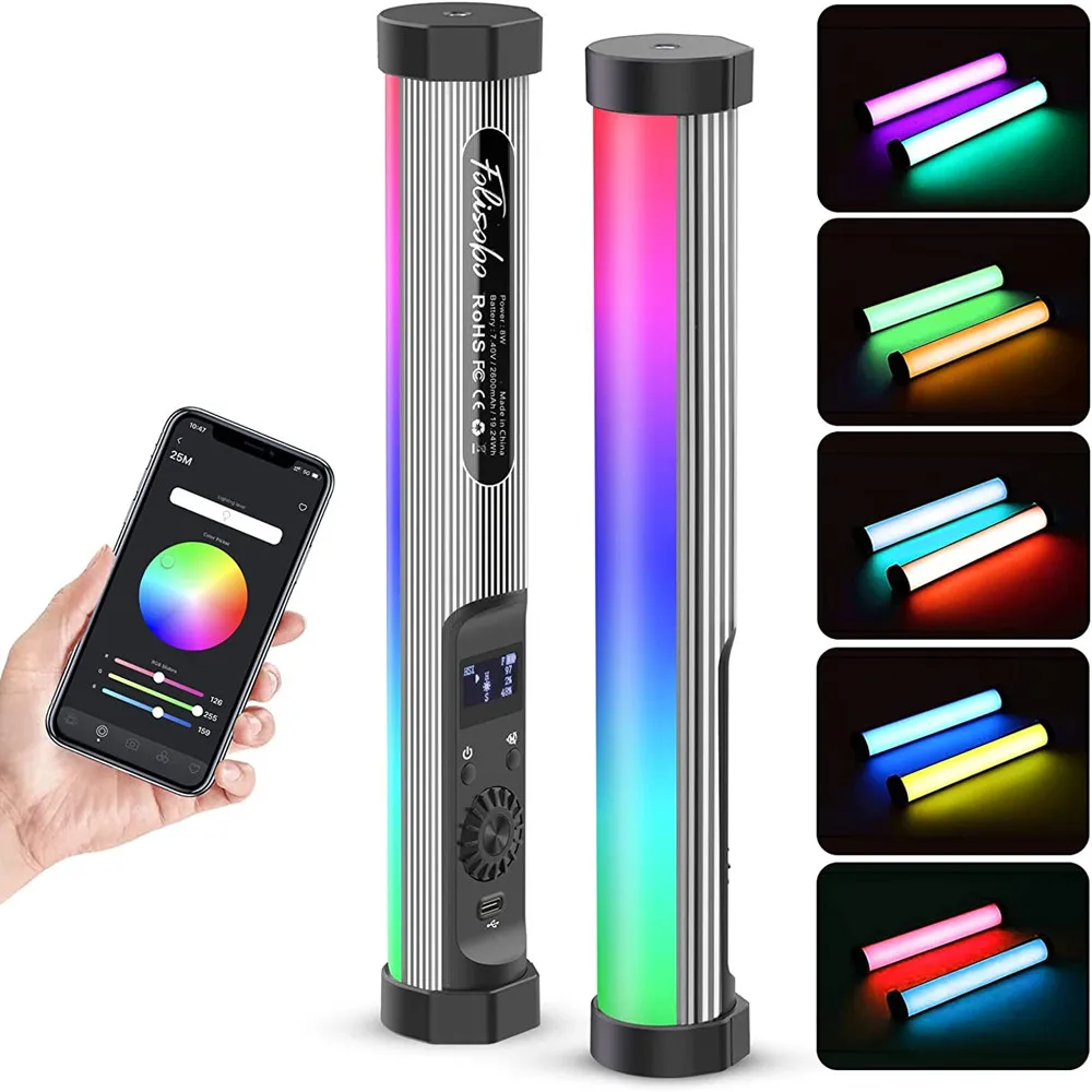 

RGB Stick Tube Light Handheld LED Light Wand Video Light With APP Remote Control Dimmable Photography Studio Lamp