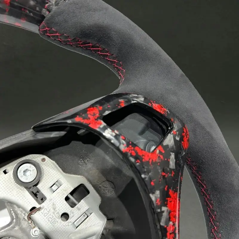 For BMW E92 Red Forged Carbon Fiber Steering Wheel Auto Customizable Stitching for BMW 3 Series 4 Series E92 Drop Shipping Hot
