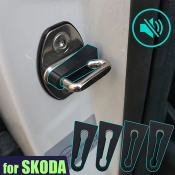 ประตูล็อคบัฟเฟอร์ Damper หูหนวกซีล Stopper Deadener สําหรับ Skoda Fabia Kodiaq Octavia Rapid Superb Yeti Soundproof ฉนวนกันความร้อนเงียบ